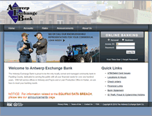 Tablet Screenshot of antwerpexchangebank.com